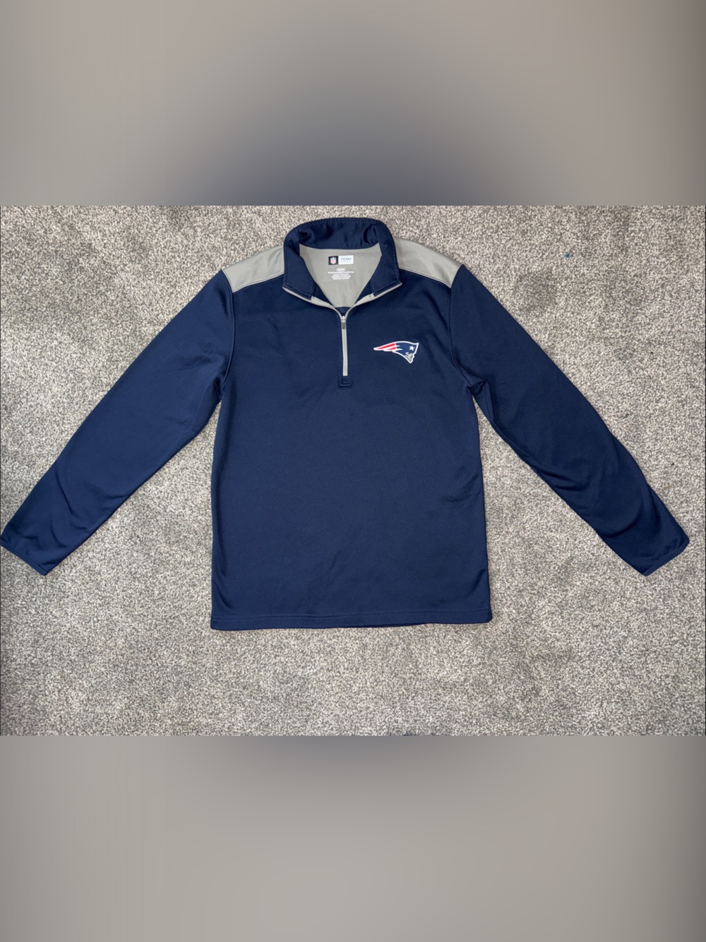 Patriots NFL Quarter Zip Pullover Mens Medium